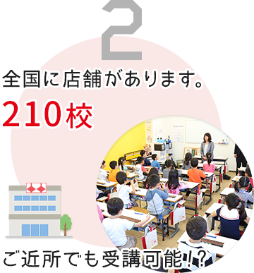 2 全国に店舗があります。210校　ご近所でも受講可能！?